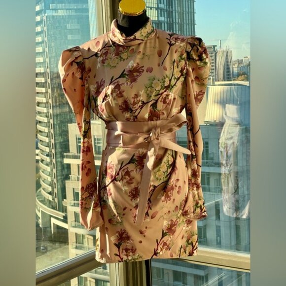 🆕 BRONX & BANCO 🧿 NWOT Noel Sakura Long Sleeve Mini Dress - Size S / US 4 - Picture 4 of 16